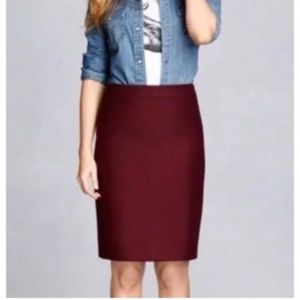 Red J Crew Pencil Skirt